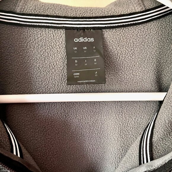 Adidas Tech Fleece Hoodie * Mens Size Med * Full-Zip * Pockets * Heathr Blk/Gray - Picture 2 of 5